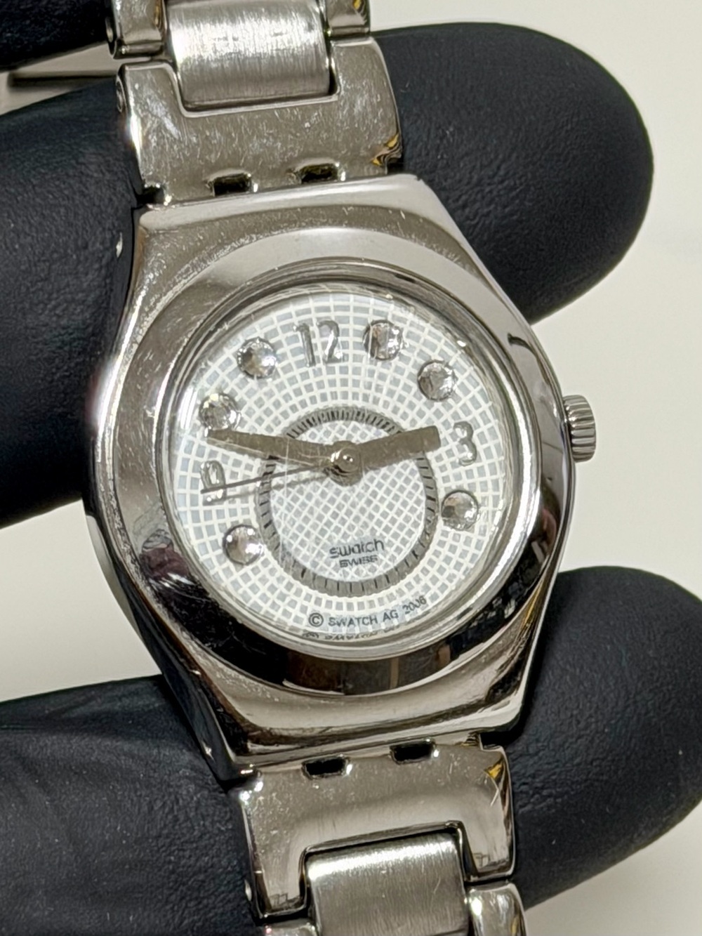 Swatch Irony AG2006 Diamond Dial Silver Stainless Steel Ladies’ 25mm Dress Watch